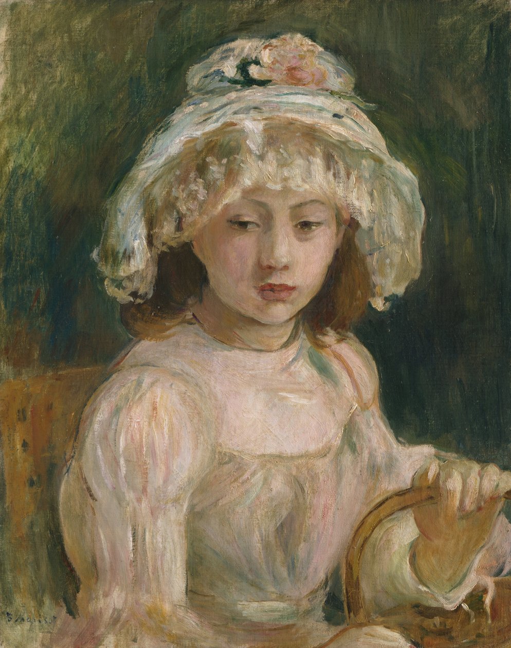 戴帽子的年轻女孩 作者 贝特·莫里索（Berthe Morisot）