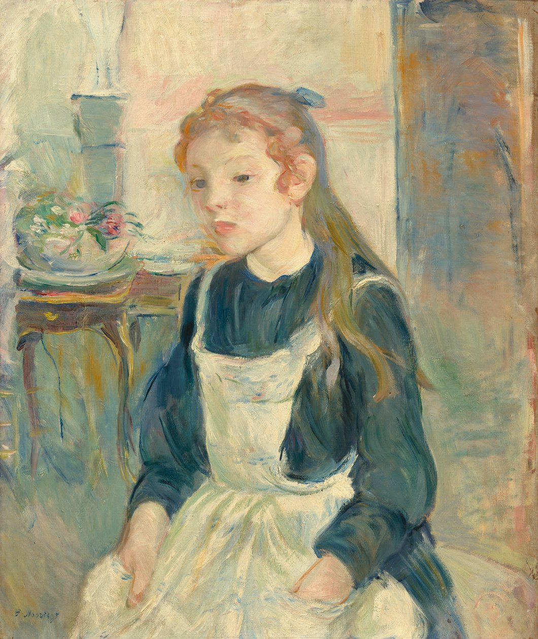 围裙的年轻女孩 作者 贝特·莫里索（Berthe Morisot）
