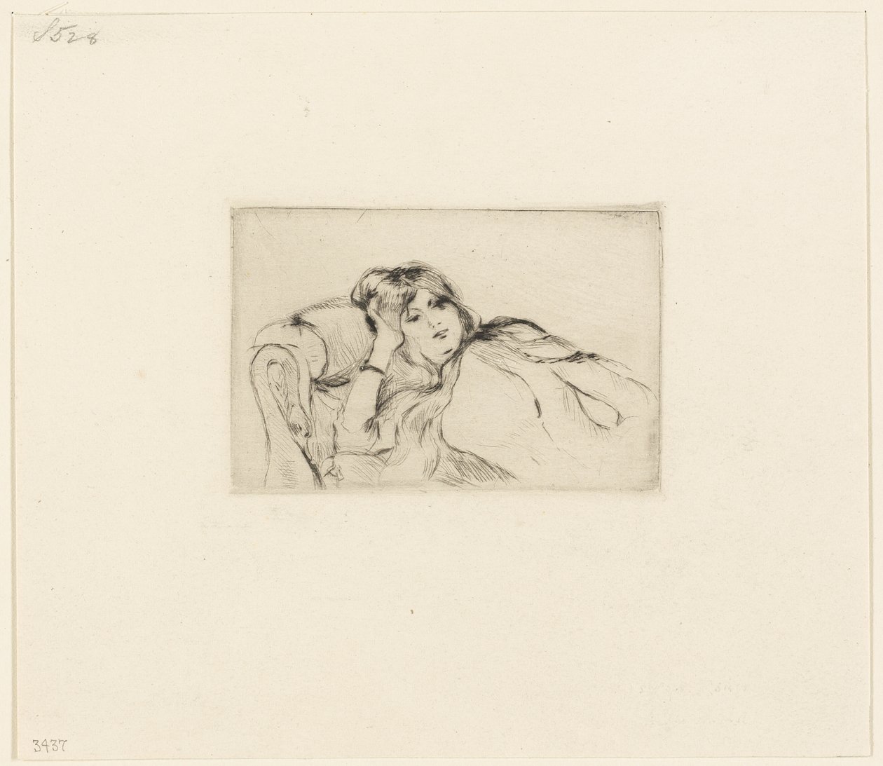 休息的年轻女子 作者 贝特·莫里索（Berthe Morisot）