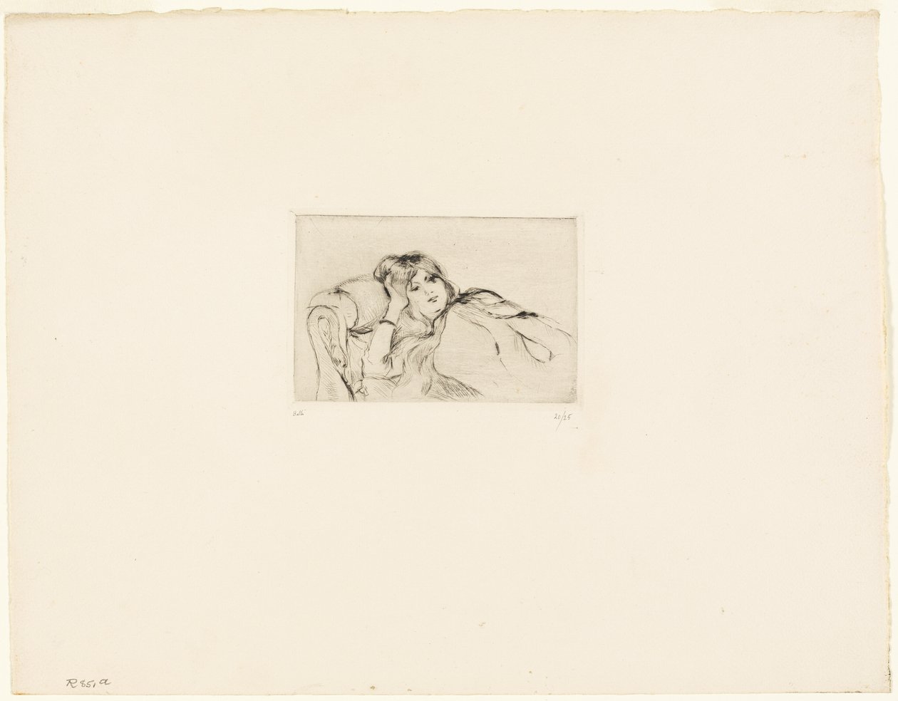 休息的年轻女子 作者 贝特·莫里索（Berthe Morisot）