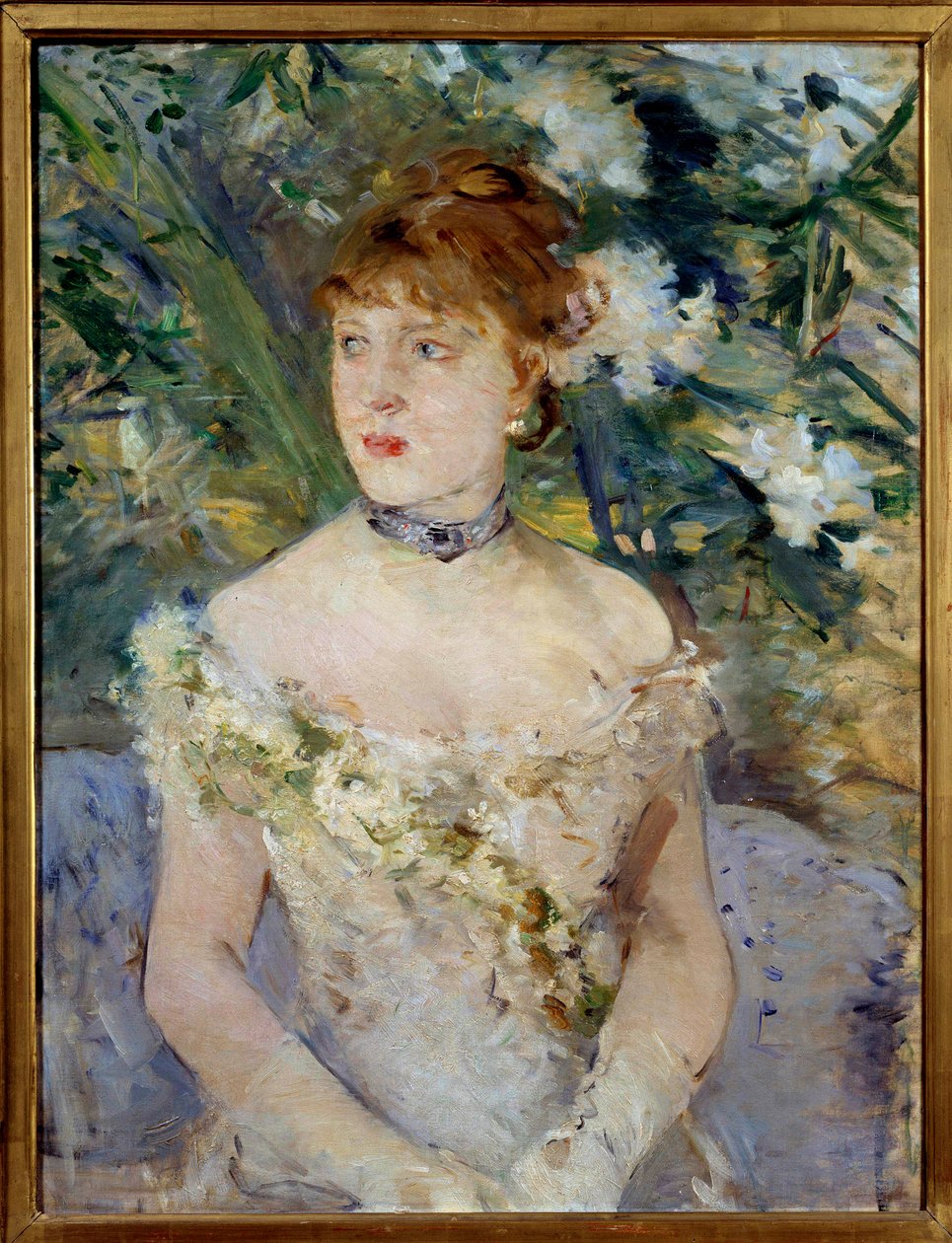 Berthe Morisot在球厕所绘画中的年轻女子 作者 贝特·莫里索（Berthe Morisot）