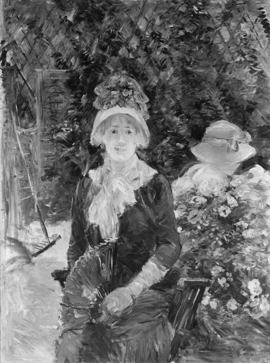 年轻女子在花园里 作者 贝特·莫里索（Berthe Morisot）