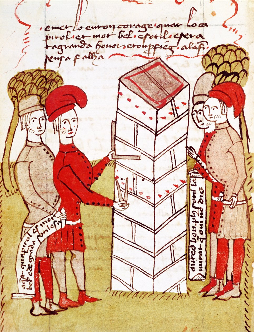 327（2）fol.214v石匠，来自Arnaud de Villeneuve的“土地调查” 作者 贝特朗·博伊塞特
