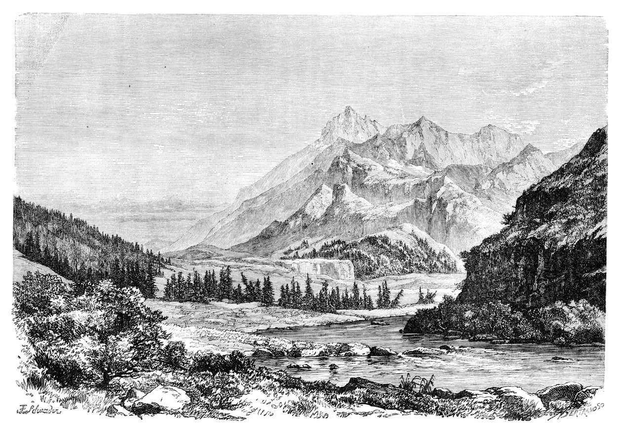 1895年，俄罗斯西伯利亚，萨彦岭的Munku-Sardyk。 作者 奥古斯特·伯特兰