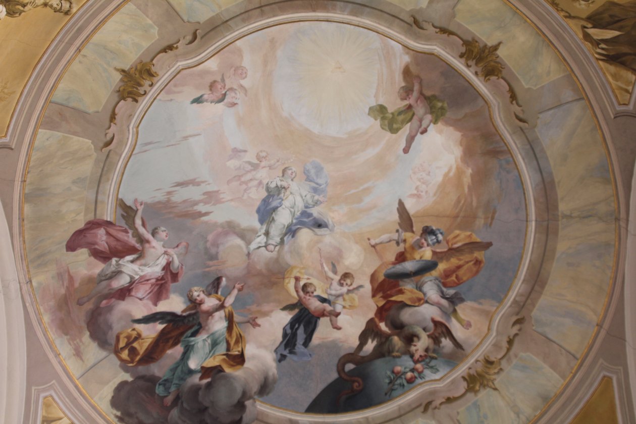 麦当娜在普拉托教堂（Busto Arsizio） - 天花板上的壁画 作者 比亚乔·贝洛蒂（Biagio Bellotti）