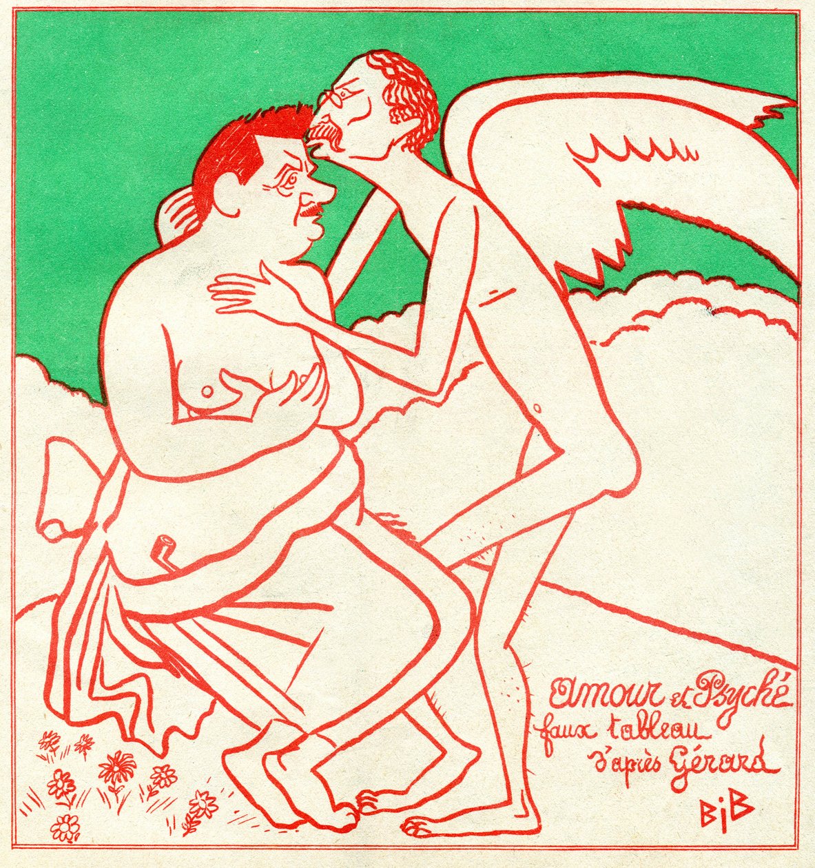 爱德华·赫里奥特和莱昂·布卢姆在《Le Charivari》中 作者 围兜 (1856 1946)