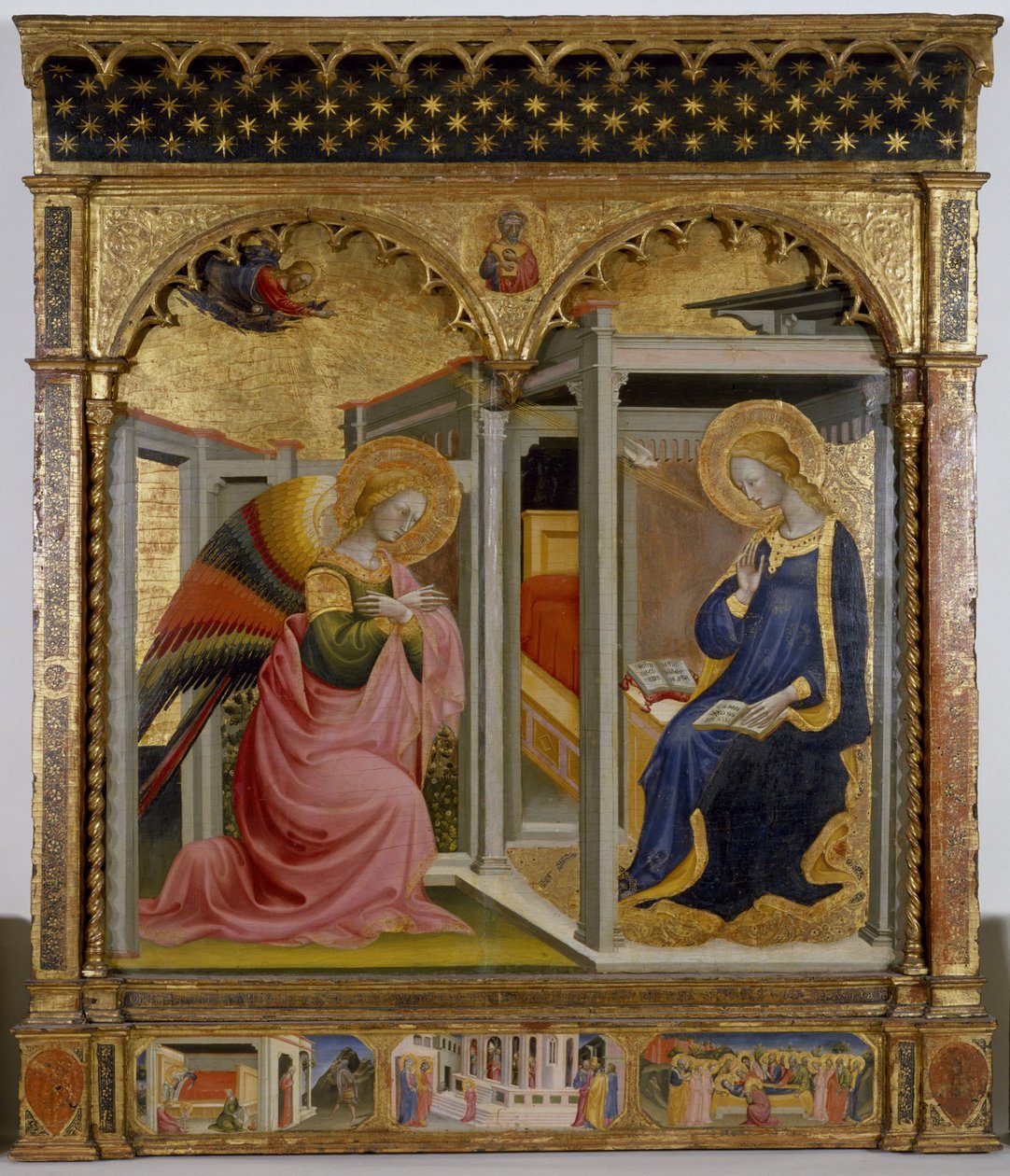 报喜，c.1430（面板上的蛋彩画和金箔） 作者 比奇·迪·洛伦佐（Bicci di Lorenzo）