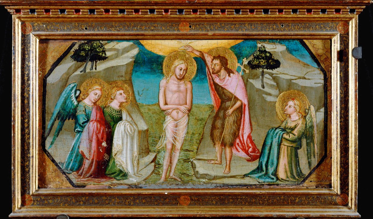 基督与天使的洗礼（布面油画） 作者 比奇·迪·洛伦佐（Bicci di Lorenzo）