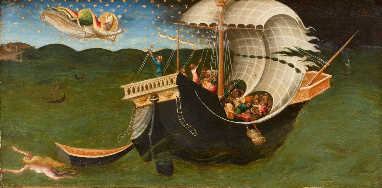 巴里的圣尼古拉驱逐风暴，1433-1435年 作者 比奇·迪·洛伦佐（Bicci di Lorenzo）