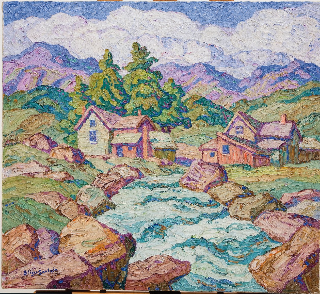 科罗拉多州乔治敦山村（布面油画） 作者 比尔格·桑德森