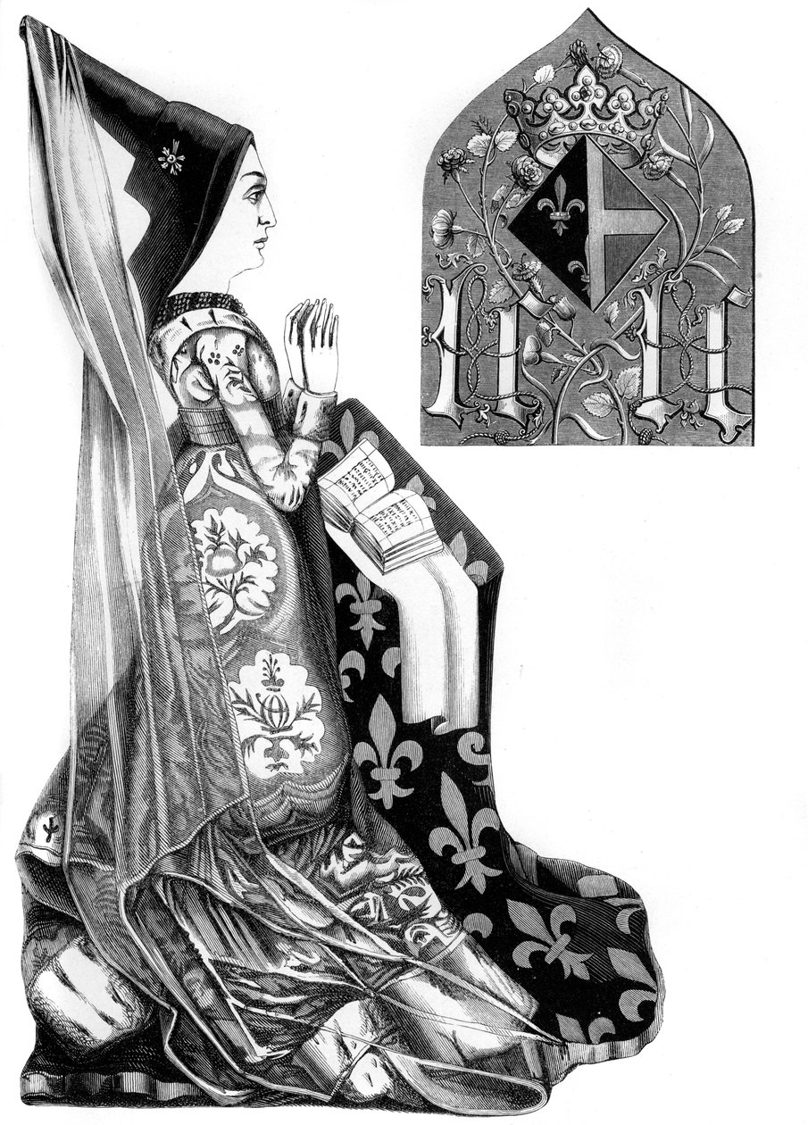 萨沃伊1441-1483年的夏洛特，法国路易十一世皇后，1849年。 作者 比森和科塔德
