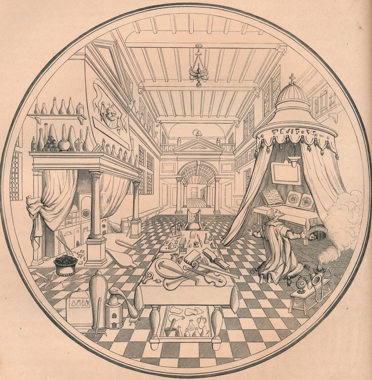 炼金术士，16世纪，1849年。 作者 比森和科塔德
