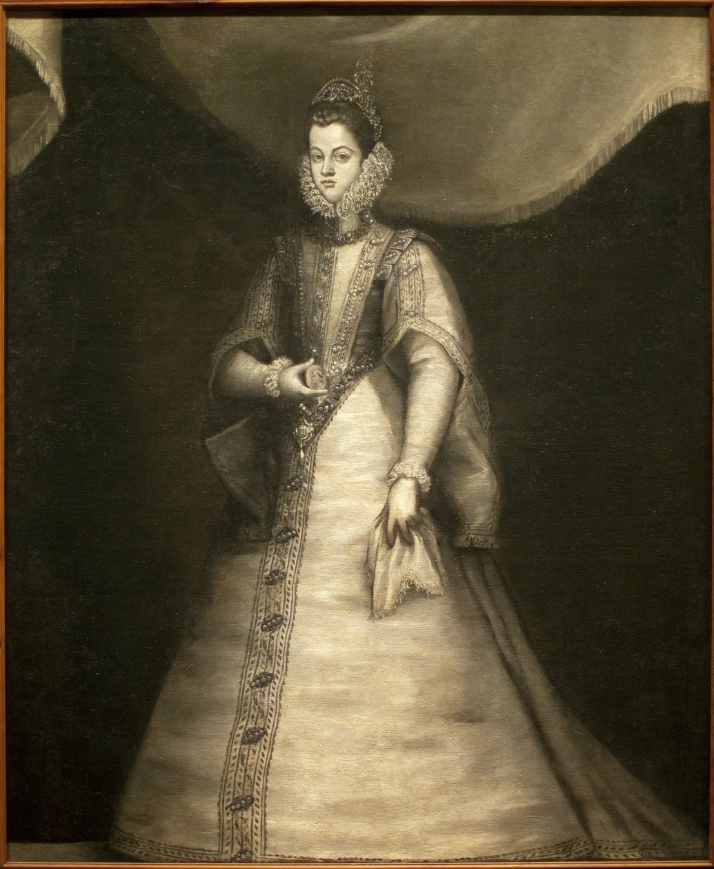 奥地利的伊莎贝尔-克莱尔-尤金妮（1566-1633）（西班牙的伊莎贝拉）女皇的画像。布拉斯-德-普拉多（约1545-1599）的绘画，布面油画 作者 布拉德普拉多