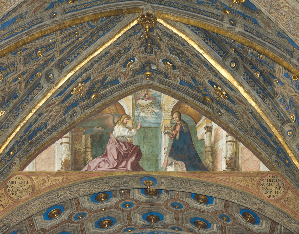 门廊，超级拱门，Boccaccio博卡西诺，报喜1506-07 作者 Boccaccio Boccaccino