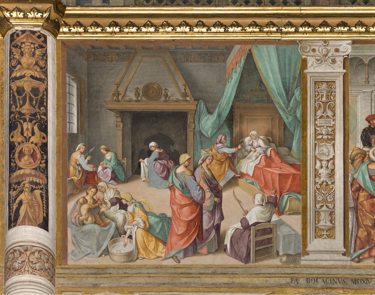 中央大殿，第二北跨，圣母的诞生，薄伽丘Boccaccino 1514-15 作者 Boccaccio Boccaccino
