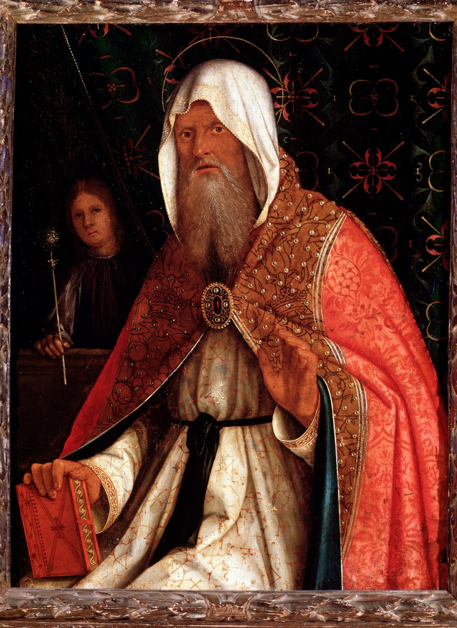 传教士圣马太(The apostle saint Matthew) 薄伽丘Boccaccino(1467-1524)绘画 佛罗伦萨，皮蒂宫 作者 Boccaccio Boccaccino