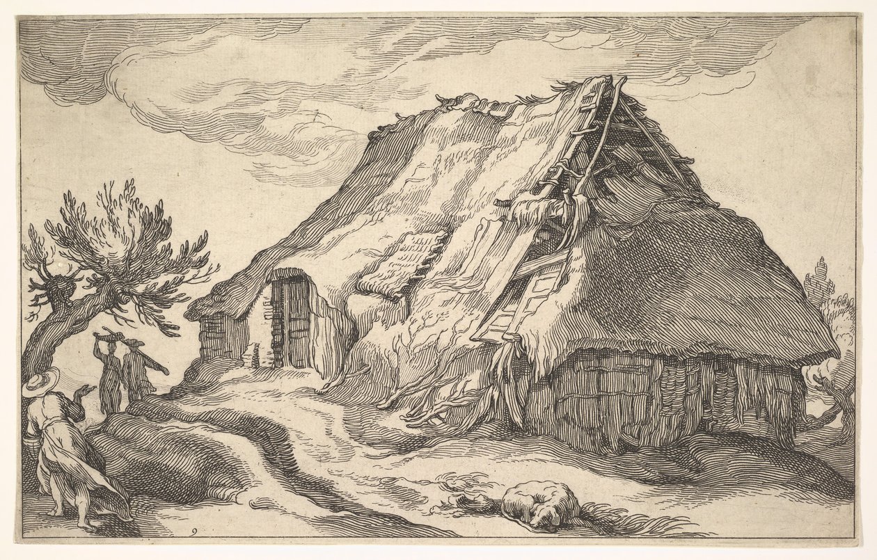 风景与农舍，1613年。 作者 Boetius Adams Bolswert
