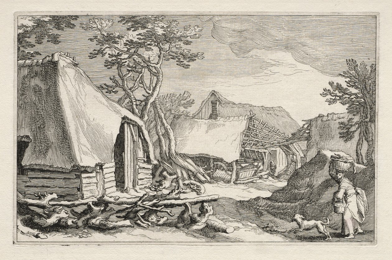 与农舍的景观，1613-1416年。 作者 Boetius Adams Bolswert