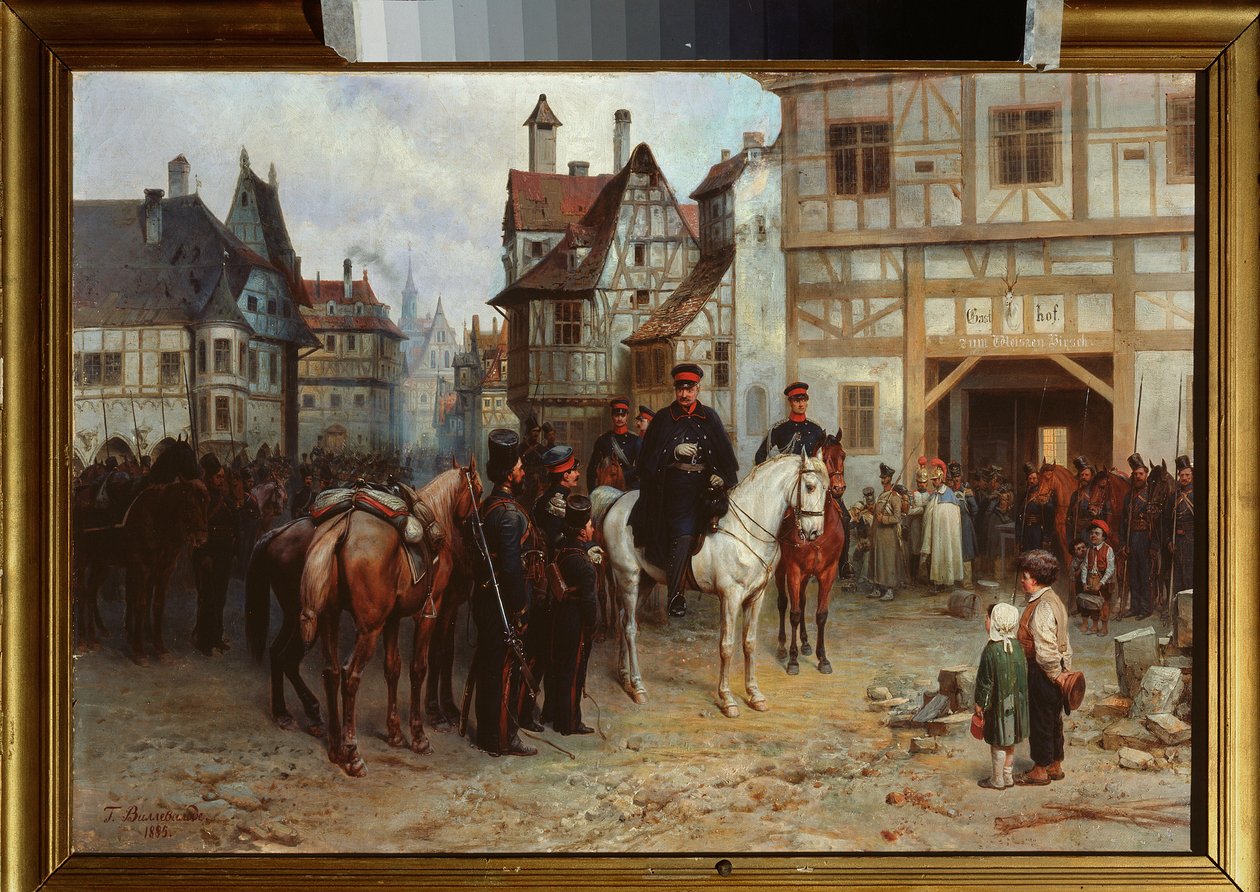 Gebhard Leberecht von Blucher 将军 (1742-1819) avec les cosaques a Bautzen (Allemagne) (《Bucher 将军与哥萨克人在包岑》) (Bataille de Bautzen ou de Wurschen) 作者 博格丹·威勒瓦尔德