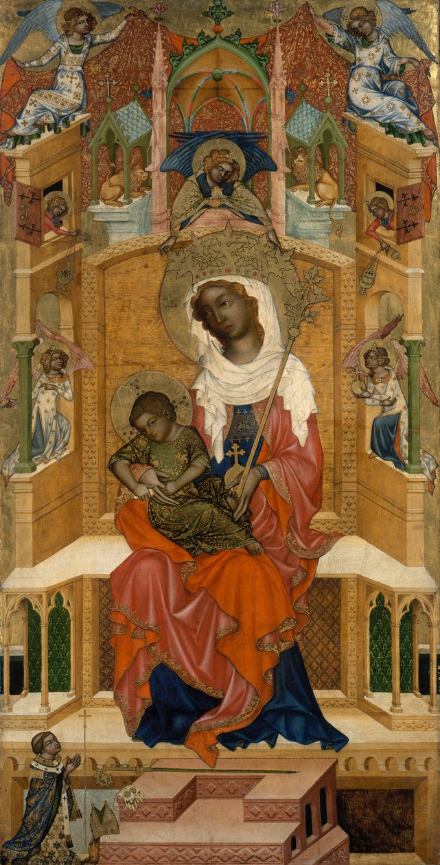 与孩子一起登上玛利亚（Glatzer Madonna） 作者 波西米亚大师