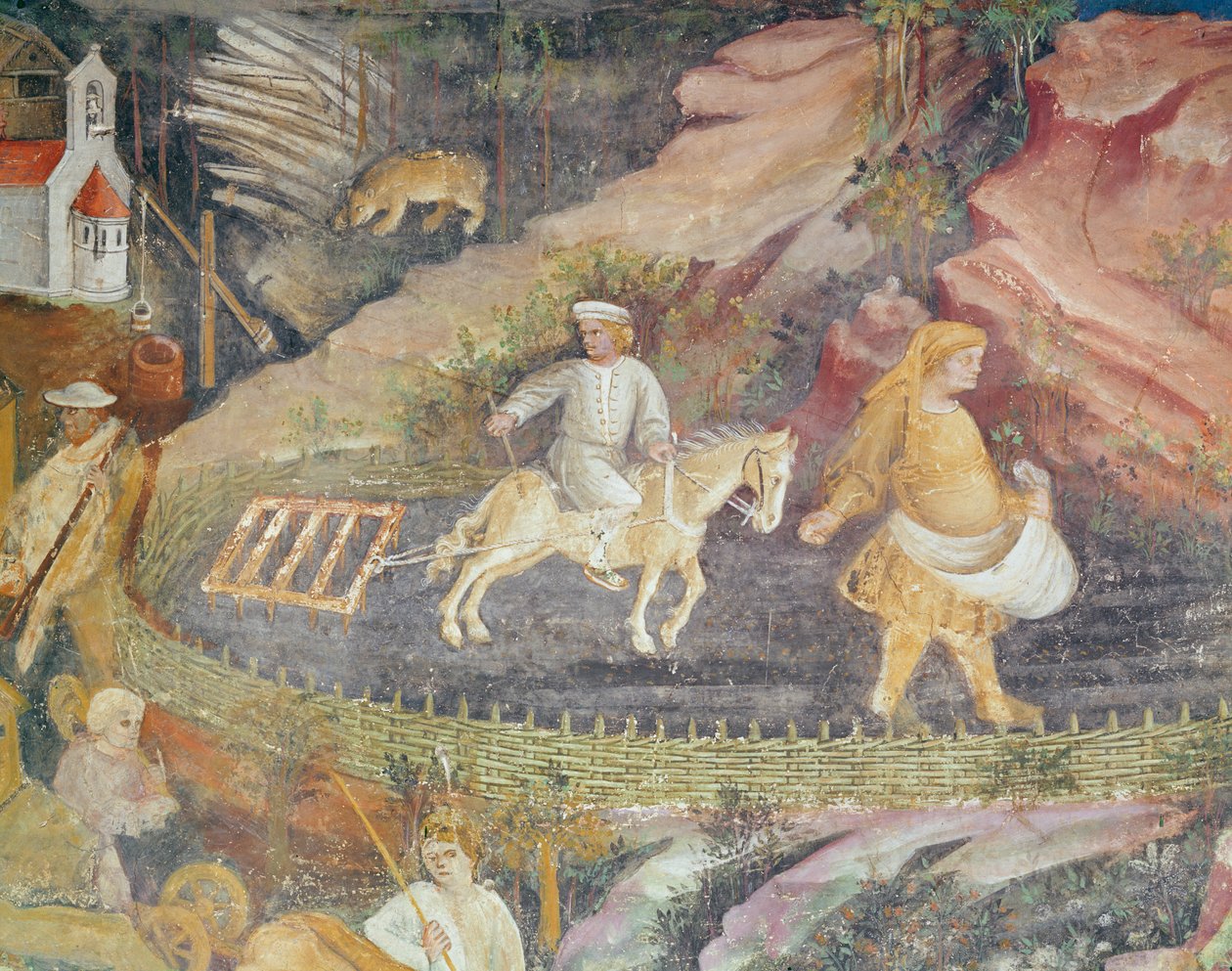 四月份，耕作细节，c.1400 作者 波希米亚派