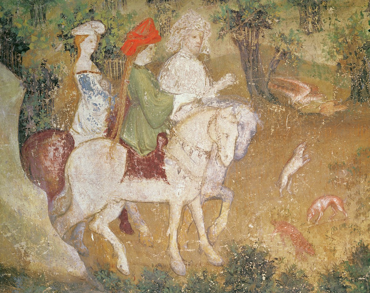 9月份，狩猎出发的详细信息，c.1400 作者 波希米亚派