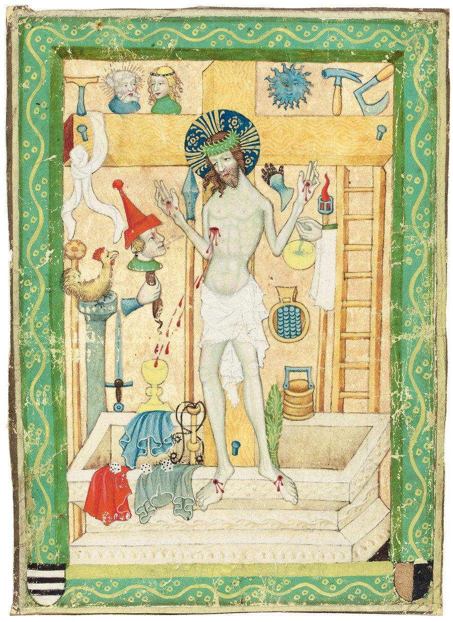 基督是悲哀之人，波希米亚，约 1420 年（牛皮纸） 作者 波希米亚派