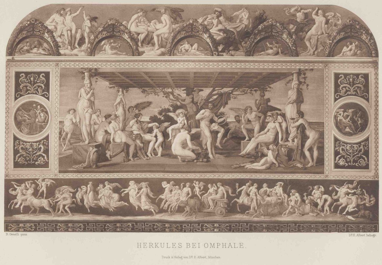 德语：赫拉克勒斯在翁法勒 作者 Bonaventura Genelli