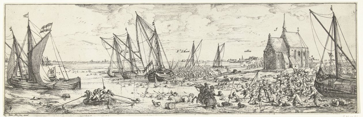 1638 年，进攻卡洛要塞失败 作者 文德·皮特斯 (I)