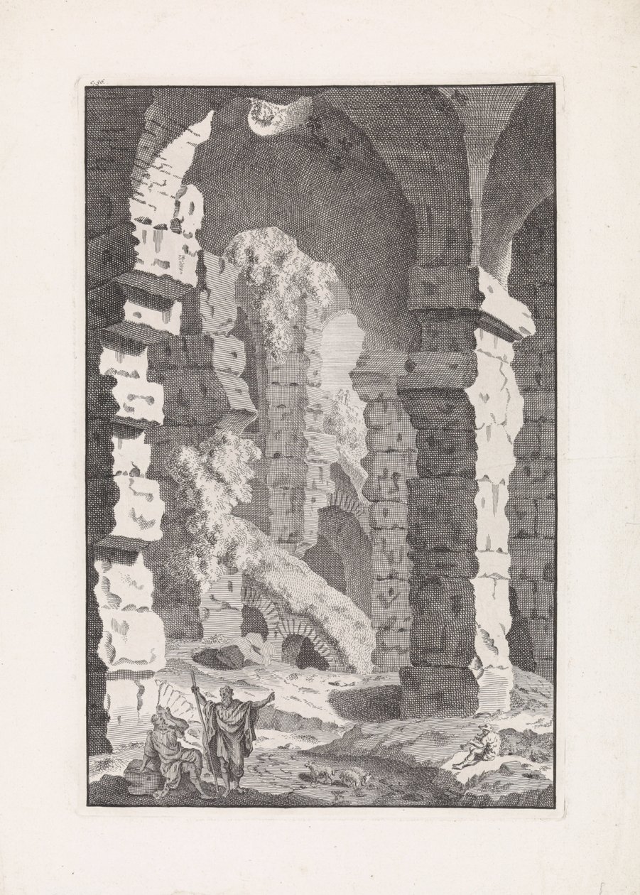 废墟中的音乐牧羊人
Reliquiae antiquae urbis Romae（系列名称） 作者 Bonaventure van Overbeek