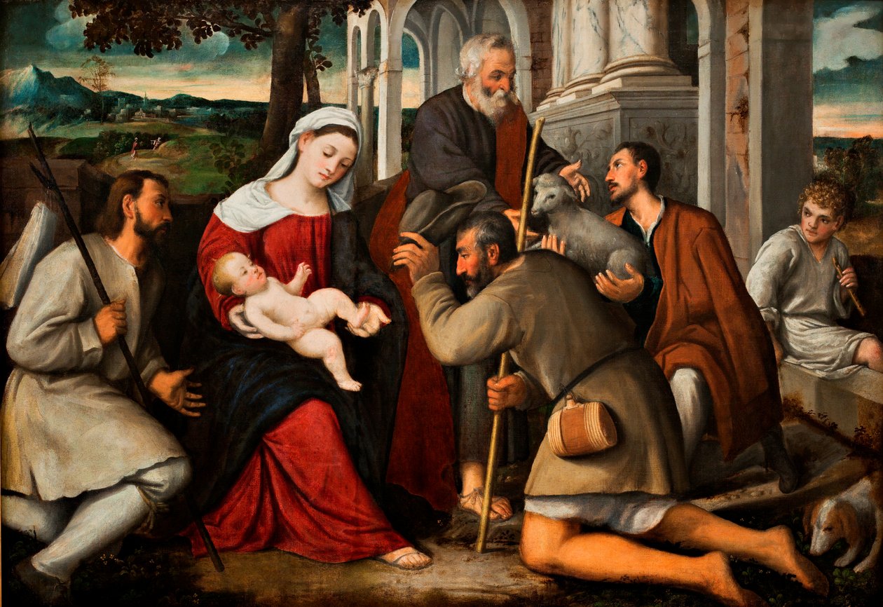 牧羊人的崇拜》（布面油画） 作者 Bonifazio Veronese