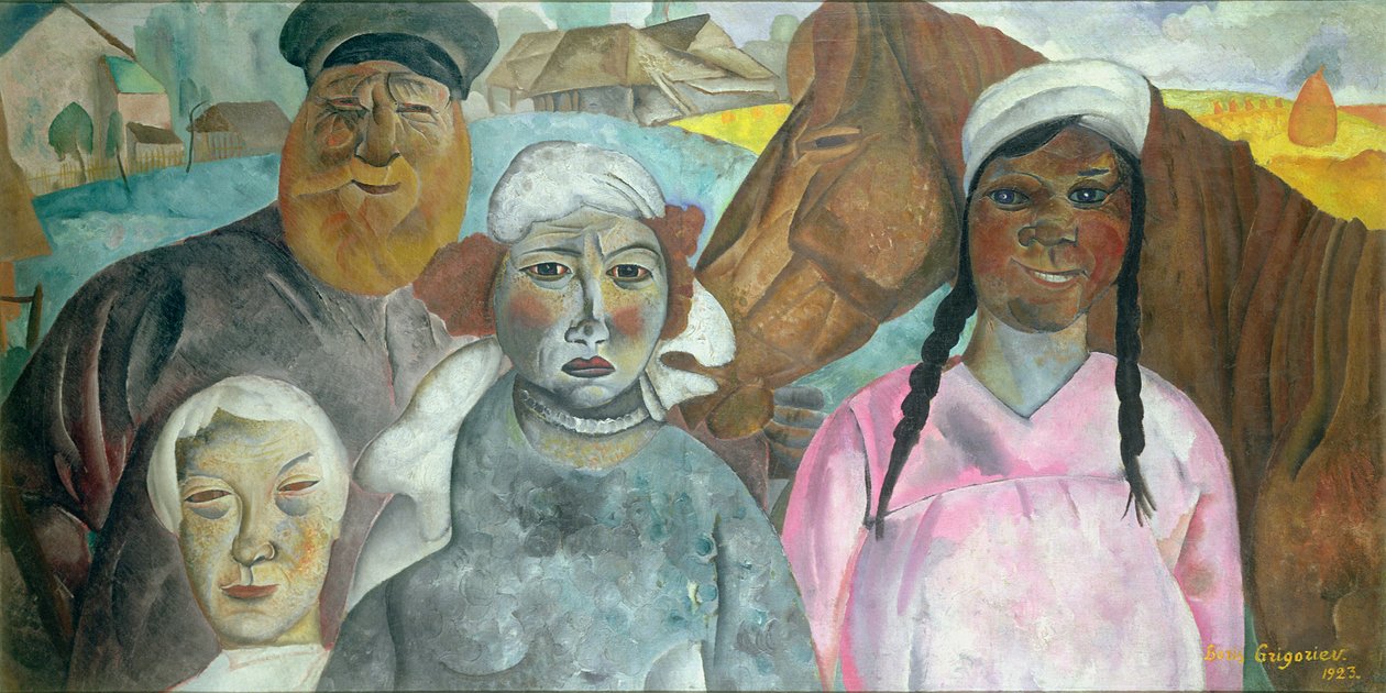 农民家庭，1923年 作者 鲍里斯·德米特里耶维奇·格里戈里耶夫