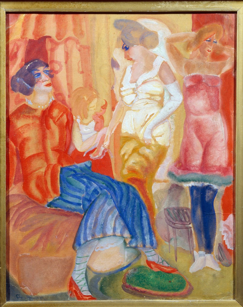 "妇女》--鲍里斯-德米特里耶维奇-格里戈里耶夫（1886-1939 年）的绘画作品 作者 鲍里斯·德米特里耶维奇·格里戈里耶夫
