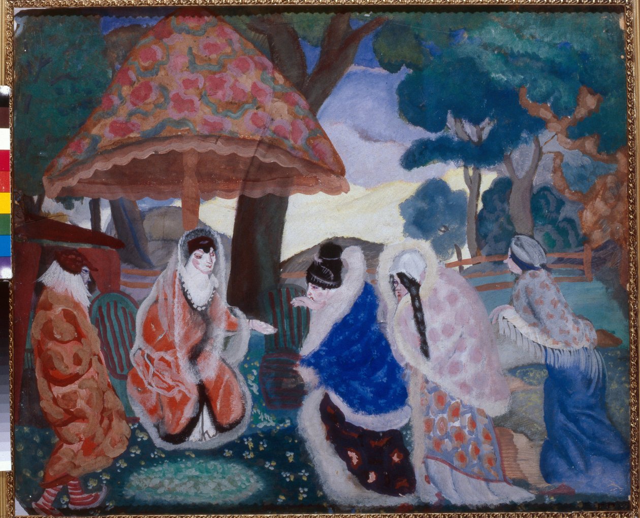 向新婚夫妇致意》--鲍里斯-德米特里耶维奇-格里戈里耶夫（1886-1939 年）的绘画作品 作者 鲍里斯·德米特里耶维奇·格里戈里耶夫