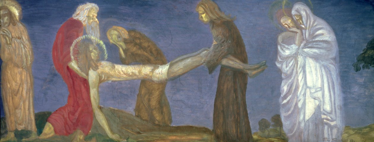 The Entombment，1913 作者 鲍里斯·德米特里耶维奇·格里戈里耶夫