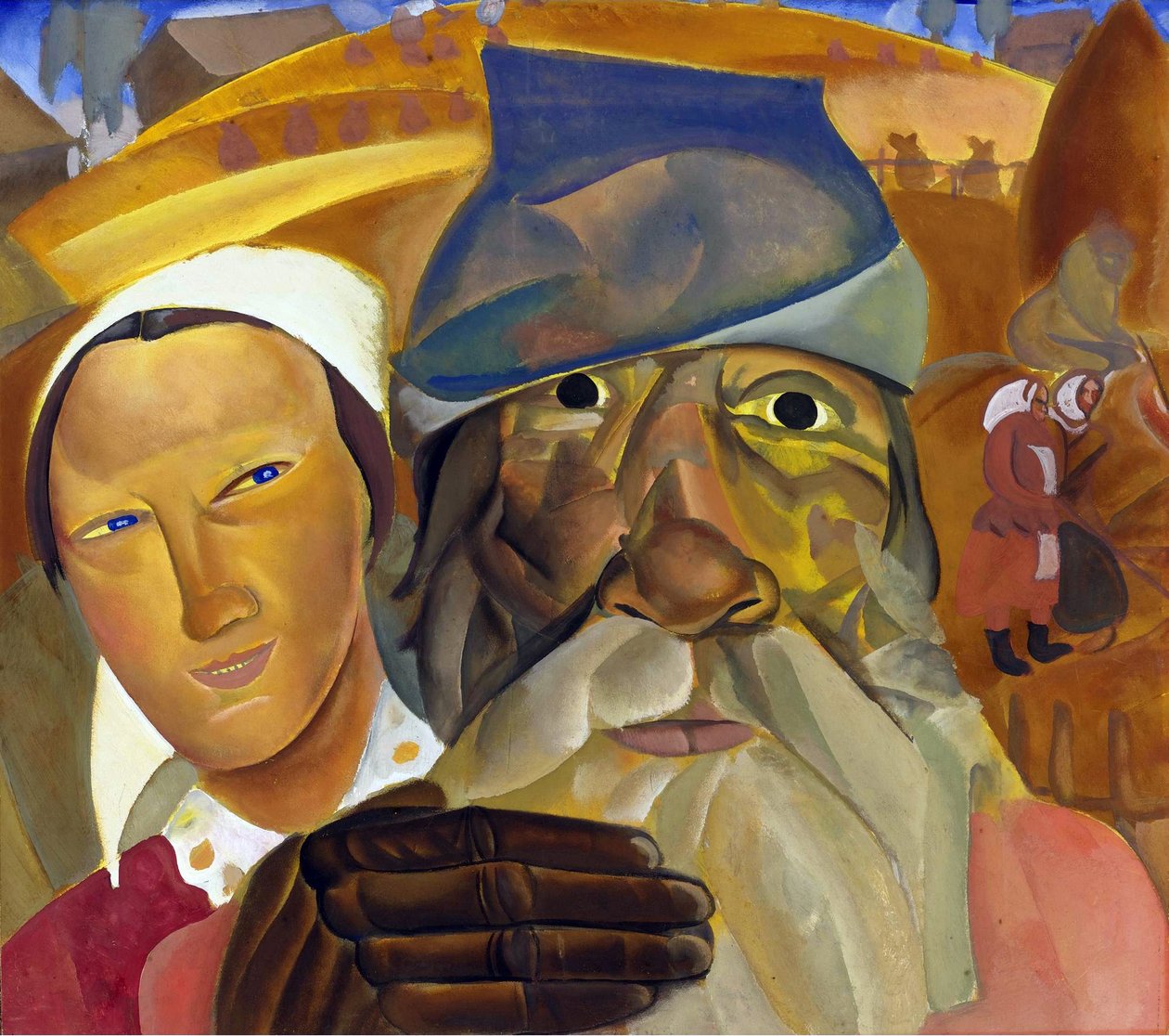 Visages de Russie par Grigoriev, Boris Dmitryevich (1886-1939). Gouache on paper, size : 50,5x56,5 作者 鲍里斯·德米特里耶维奇·格里戈里耶夫