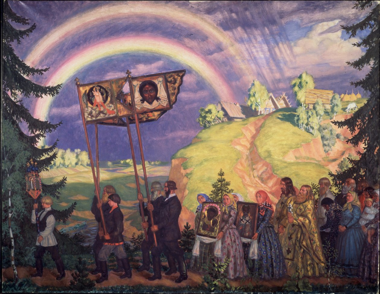 复活节游行，1915年 作者 鲍里斯·米哈伊洛维奇·库斯托季耶夫