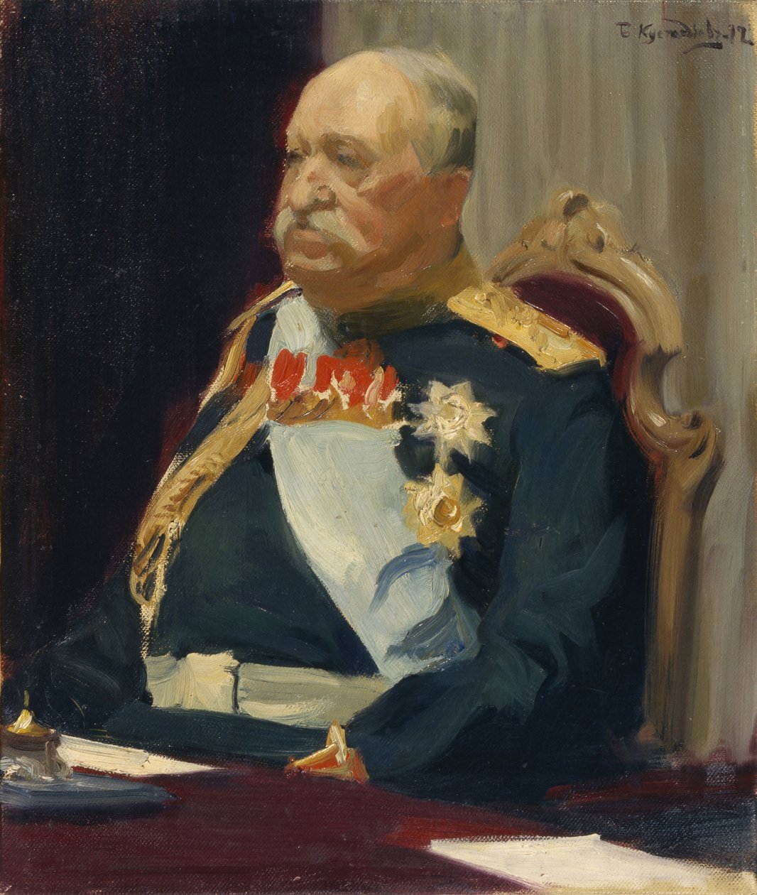 1902年，国务院议员，内政部长阿列克谢·伊格纳捷耶夫伯爵的肖像 作者 鲍里斯·米哈伊洛维奇·库斯托季耶夫
