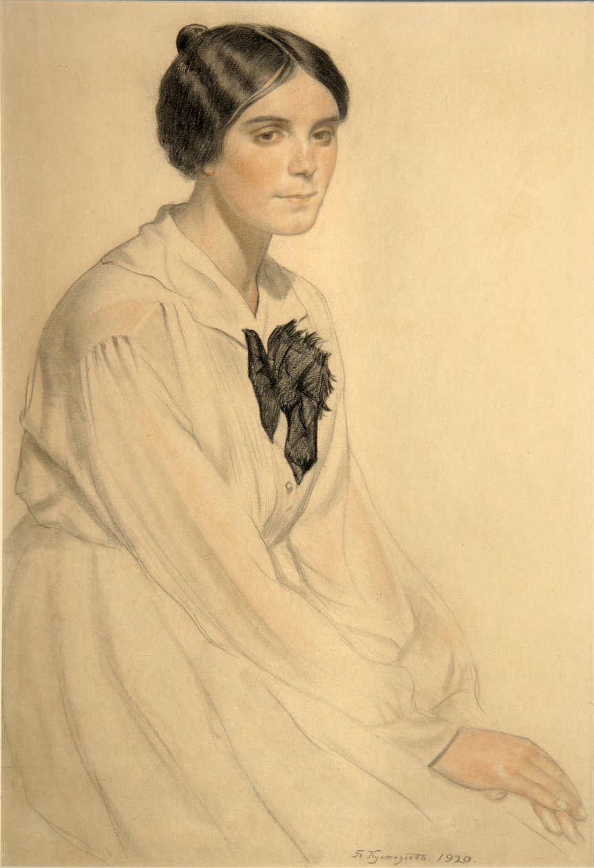 Ksenia Nikolayevna Semenova Skalova的肖像，1920年 作者 鲍里斯·米哈伊洛维奇·库斯托季耶夫