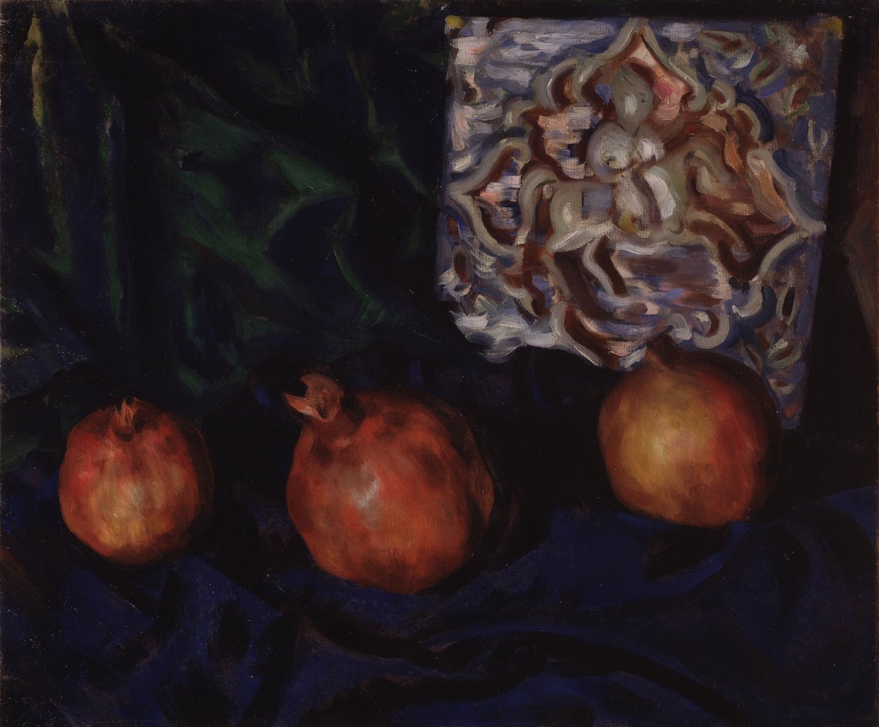静物。石榴，1910年 作者 鲍里斯·米哈伊洛维奇·库斯托季耶夫