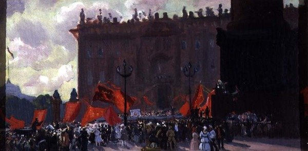 1921年7月19日在彼得格勒Uritsky广场举行的共产国际第二次代表大会开幕式的研究（见91240） 作者 鲍里斯·米哈伊洛维奇·库斯托季耶夫