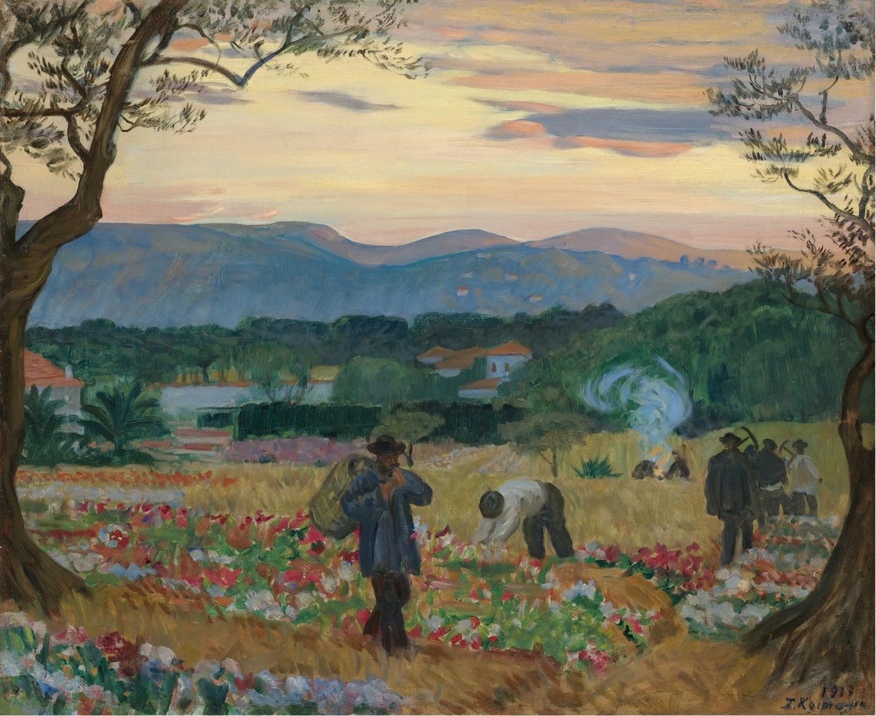 丰收的花朵，1913年 作者 鲍里斯·米哈伊洛维奇·库斯托季耶夫