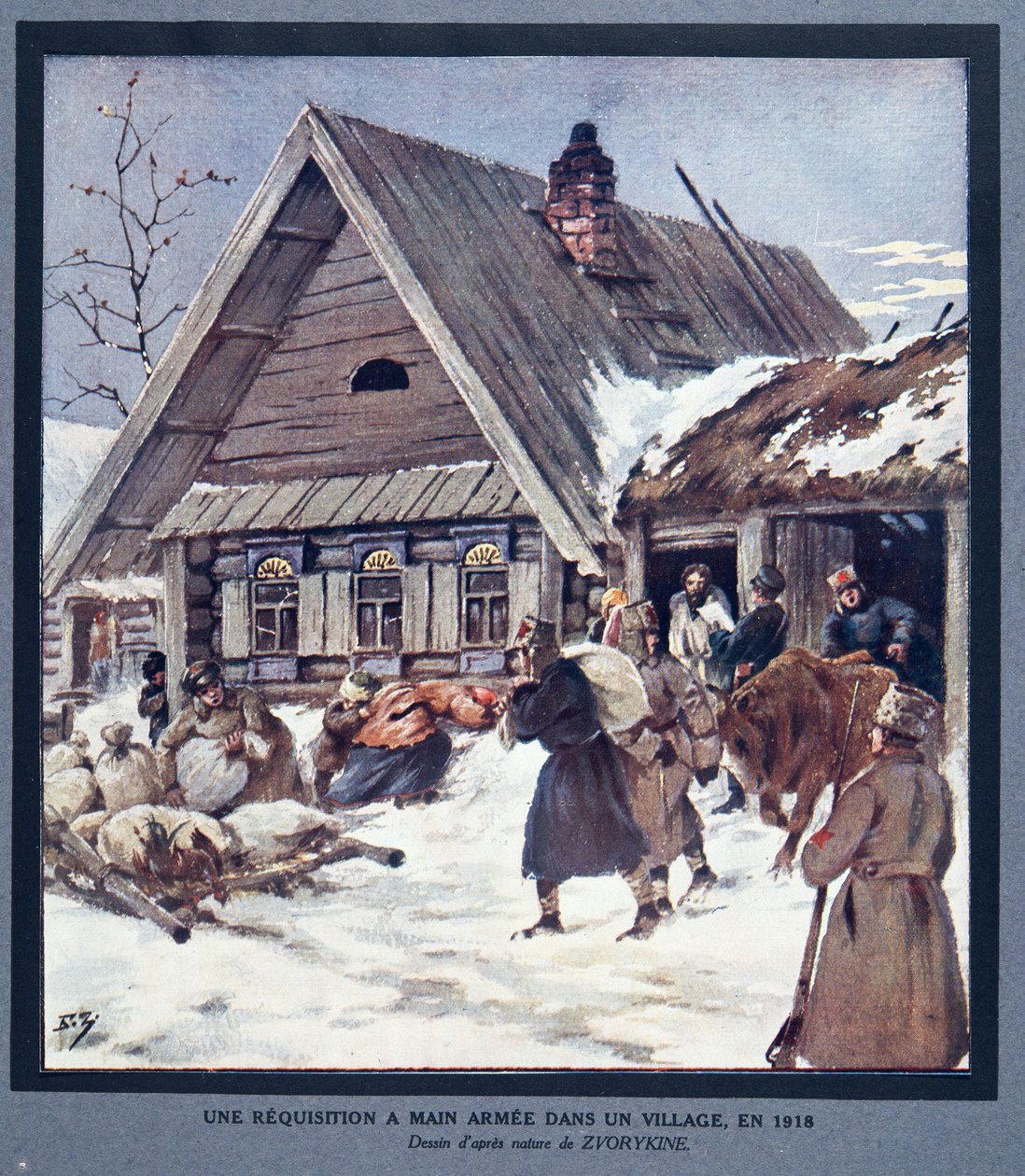 Armed Forces Requisition Supplies in a Village 作者 鲍里斯·瓦西里耶维奇·兹沃里金