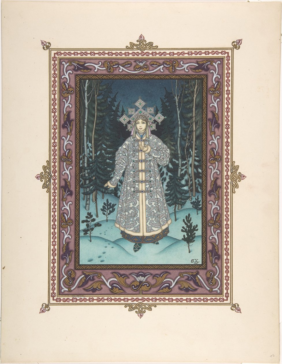 童话故事的插图Snegurochka，c。 1925年 作者 鲍里斯·瓦西里耶维奇·兹沃里金