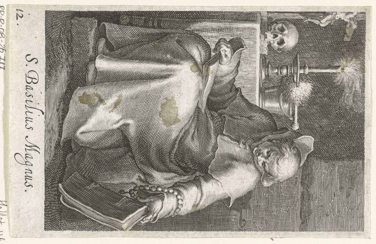 圣巴西尔大帝作为隐士 S. Basilius Magnus（物品上的标题） 隐士（系列名） Sacra eremvs ascetarvm（系列标题） 作者 博埃蒂乌斯·亚当斯。 bol值