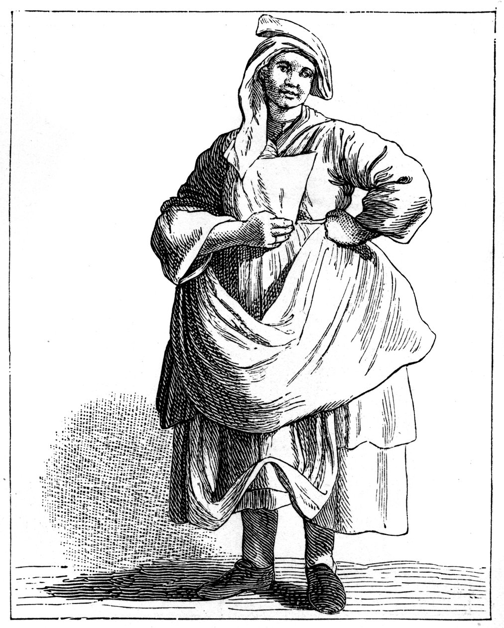 戴旧帽子的女人，1737-1742年。 作者 布查登