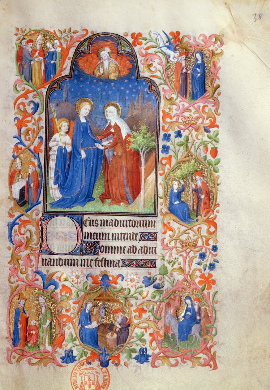 469 The Visitation，来自Boucicaut Hours，c.1410 作者 布考大师