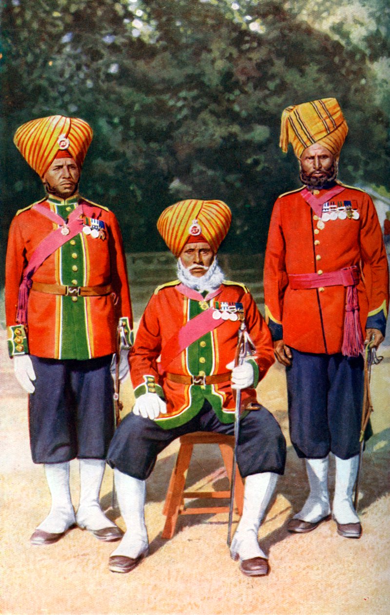 第十五届卢迪亚纳·锡克斯（Ludhiana Sikks）军官，印度军队，印度，1922年。 作者 伯恩与牧羊人