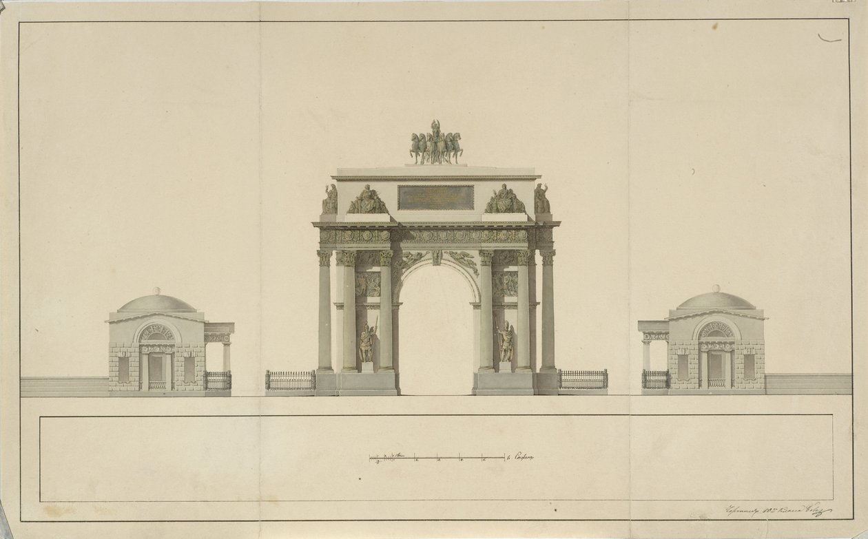 莫斯科凯旋门（Tverskaya Zastava），1826-1829年 作者 博韦