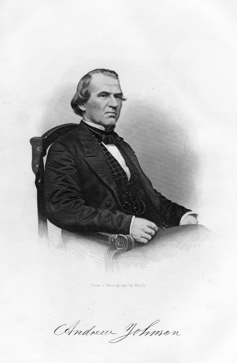 1862-1867年，美国第16届总统安德鲁·约翰逊（Andrew Johnson）。 作者 布雷迪